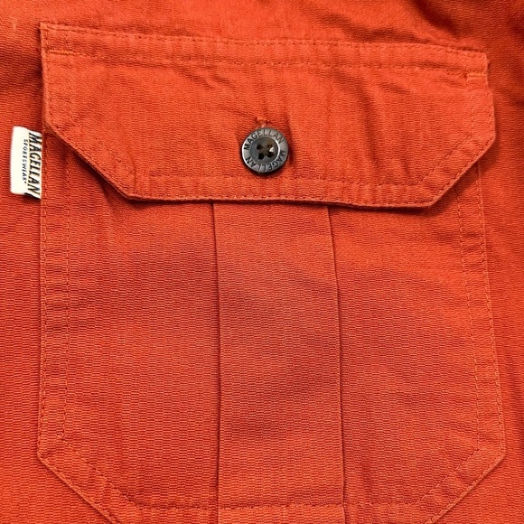 Magellan Outdoors Orange Casual Button Down Shirt Relaxed Fit - Picture 9 of 11